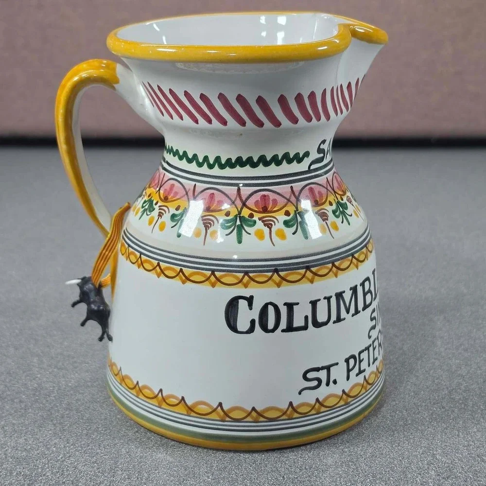 Columbia Restaurant Sangria Pitcher St. Petersburg FL De La Cal Fuente Floral